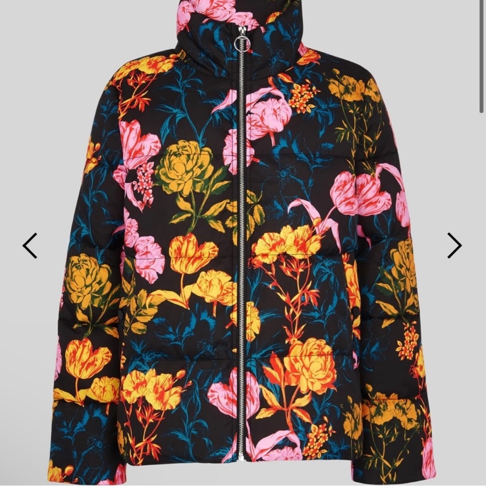 Whistles Multicolor Floral Puffer Jacket